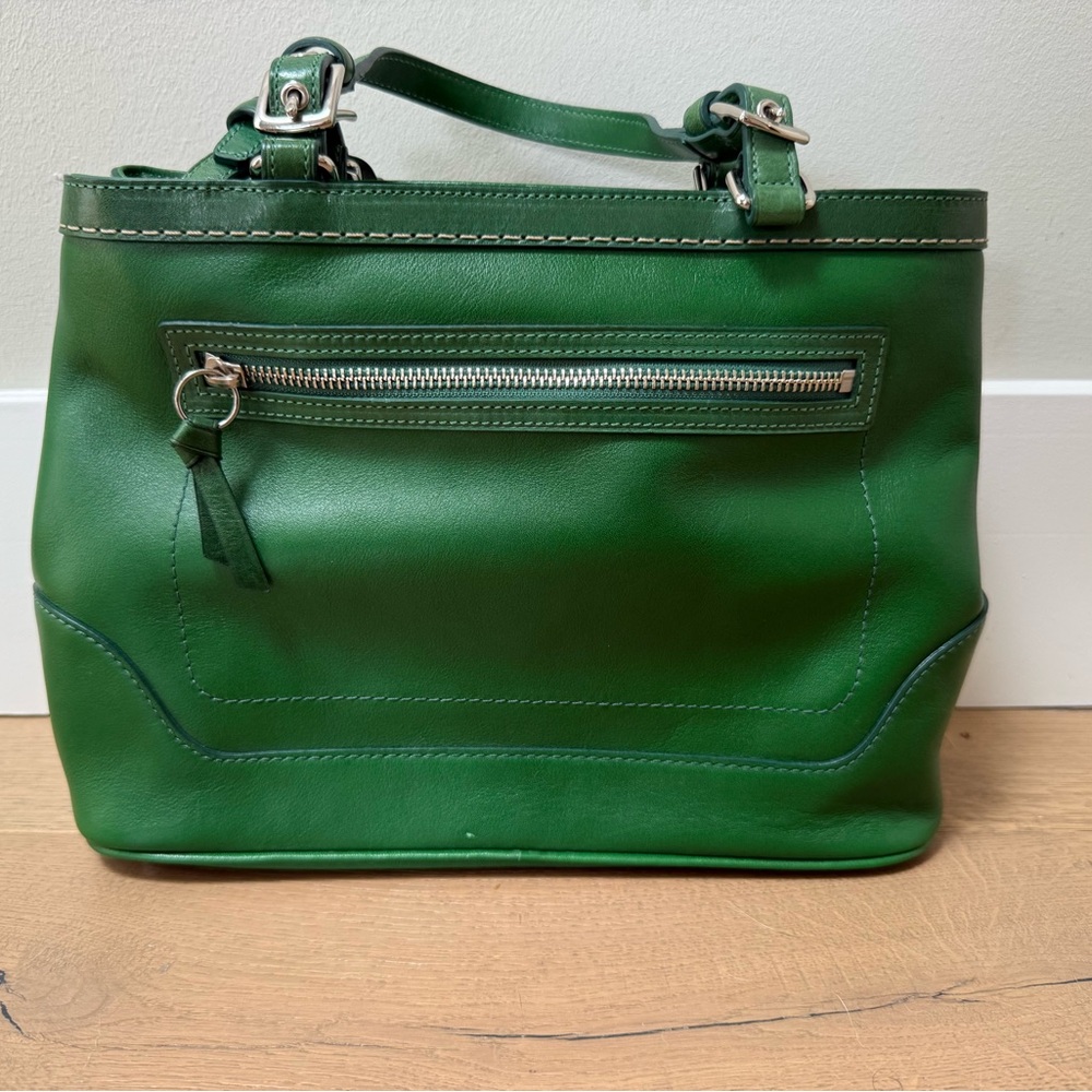 NWOT Vintage Coach Rare Green Hampton Carryall Satchel (E05S-7467) - Picture 2 of 16